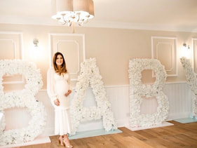 Baby shower decoration in essex, luxury 5ft flower letters.